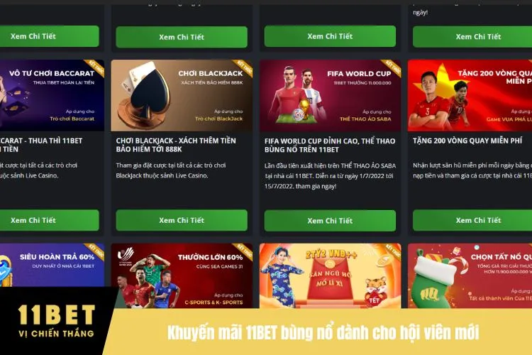 Khuyến mãi 11BET bùng nổ dành cho hội viên mới